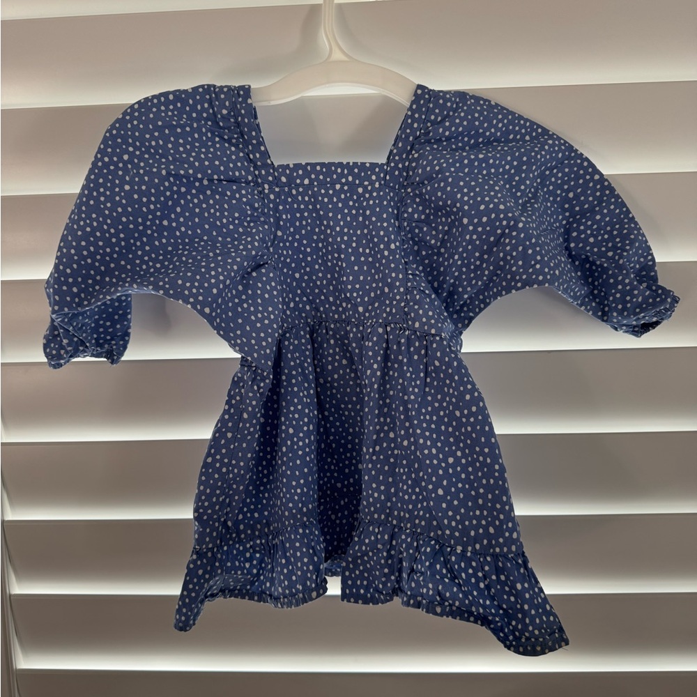 GB Girls Navy Dress with White Dots